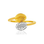 Bague plaqué or 2 tons grains de café zirconias - vue 3