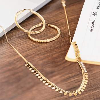 Gold-plated necklace with pendants 42 cm