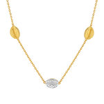 Collier plaqué or 2 tons zirconias grains de café 45 cm - vue 1