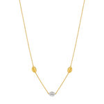 Collier plaqué or 2 tons zirconias grains de café 45 cm - vue 2