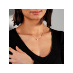 Collier plaqué or 2 tons zirconias grains de café 45 cm - vue porté 1