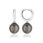 Boucles d'oreilles argent 925 pendants perles de culture de Tahiti - vue 1