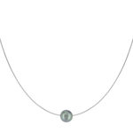 Collier argent 925 oméga perle de culture de Tahiti 45 cm - vue 1