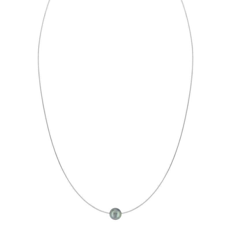 Collier argent 925 oméga perle de culture de Tahiti 45 cm - vue 2