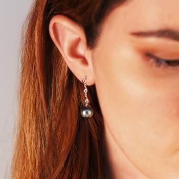 Tahitian cultured pearl earrings, silver 925