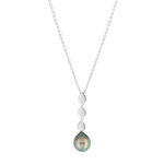 Collier argent 925 perle de culture de Tahiti 45 cm - vue 1