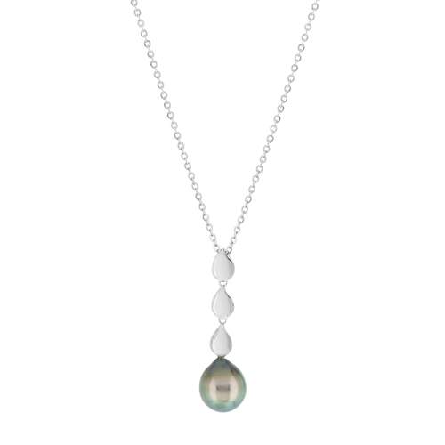Collier argent 925 perle de culture de Tahiti 45 cm