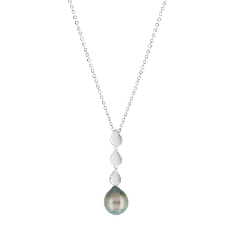 Collier argent 925 perle de culture de Tahiti 45 cm - vue 1