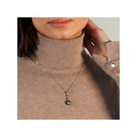 Collier argent 925 perle de culture de Tahiti 45 cm - vue porté 1