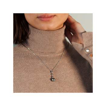 Silver necklace 925 Tahitian cultured pearl 45 cm
