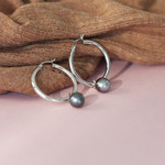 Créoles argent 925 perles de culture de Tahiti 30 mm - vue D3