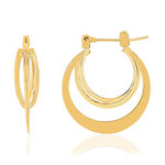 Créoles plaqué or triple anneau croisés - vue 1