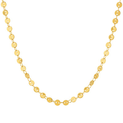 Collier plaqué or maille fantaisie 42 cm - vue 1