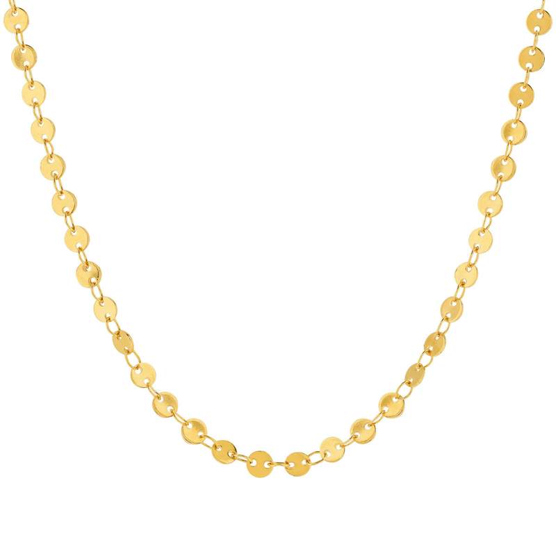 Collier plaqué or maille fantaisie 42 cm - vue 1