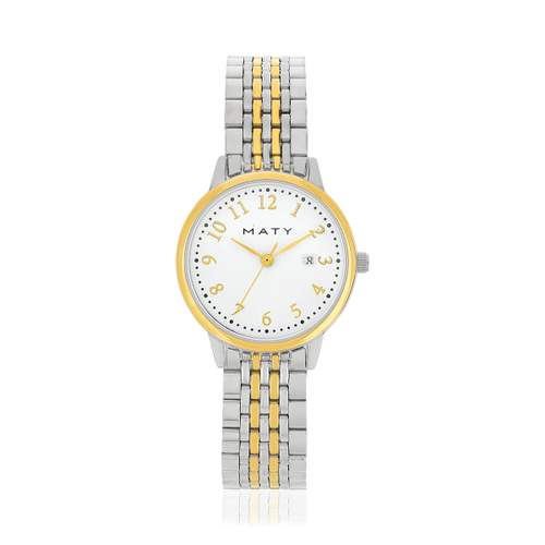 Montre femme bicolore