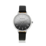 Montre MATY chromée bracelet synthétique noir - vue 1