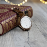 MATY pink gold brown leather watch - view D3