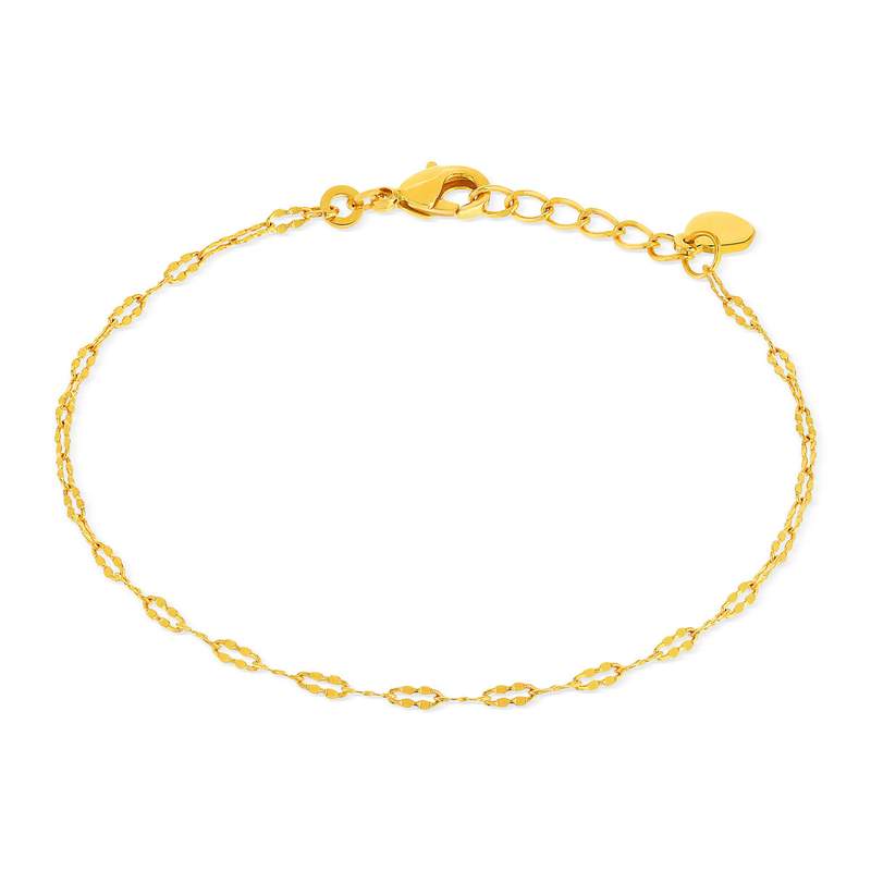 Bracelet plaqué or maille fantaisie 17,5 cm - vue 2