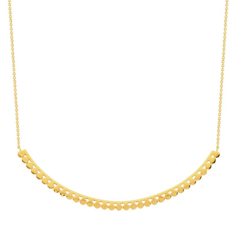 Collier plaqué or bohème pastille 43 cm - vue 1