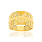 Bague plaqué or strié - vue 1