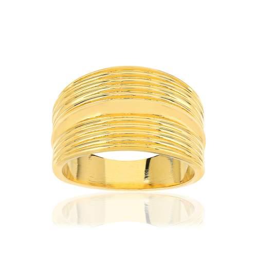 Bague plaqué or strié