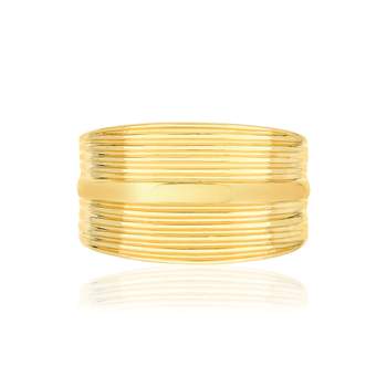 Striated gold-plated ring