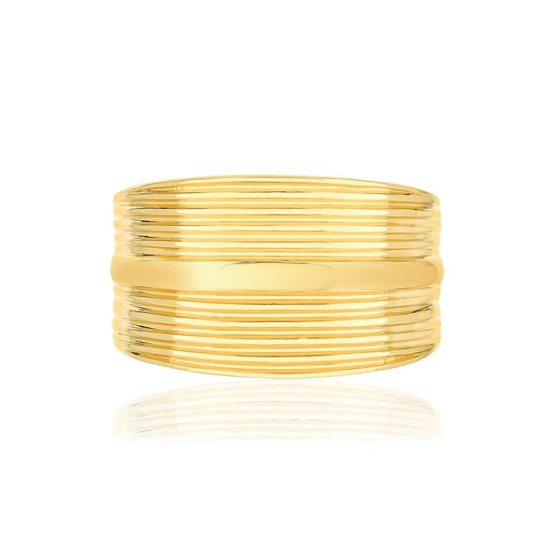 Bague plaqué or strié - vue 3