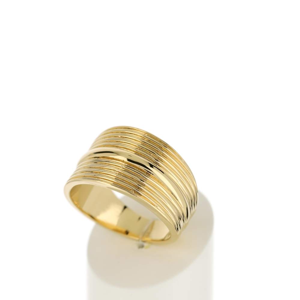 Bague plaqué or strié - vue 3