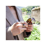 Bague plaqué or agate noire ovale - vue porté 3