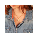 Pendentif plaqué or mat constellation zodiaque verseau zirconias - vue porté 1