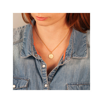 Pendentif plaqué or mat constellation zodiaque poisson zirconias