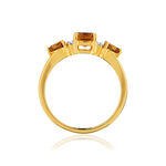 Bague or 375 2 tons citrines et diamants - vue 2
