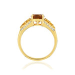 Bague or 375 2 tons citrines et diamants - vue 2