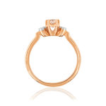 Bague or 375 2 tons morganite ovale et diamants - vue 2