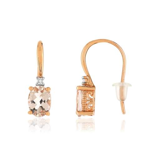 Boucles d'oreilles MATY or 375 2 tons morganites d