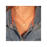 Mat gold-plated pendant constellation ram zirconias - view worn 1