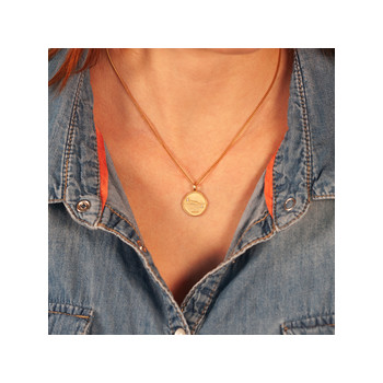 Pendentif plaqué or mat constellation bélier zirconias