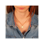 Pendentif plaqué or zodiaque taureau zirconias - vue porté 1