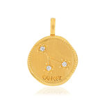 Pendentif plaqué or zodiaque cancer zirconias - vue 1