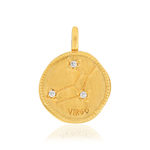 Pendentif plaqué or zodiaque vierge zirconias - vue 1