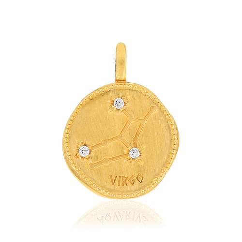 Vergulde Maagd zirkonia hanger