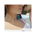 Pendentif plaqué or zodiaque vierge zirconias - vue porté 2