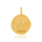 Pendentif plaqué or zodiaque scorpion zirconias - vue 1