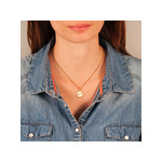 Pendentif plaqué or zodiaque scorpion zirconias - vue porté 1