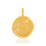 Pendentif plaqué or mat constellation zodiaque sagittaire zirconias - vue 1