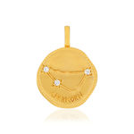 Pendentif plaqué or zodiaque capricorne zirconias - vue 1
