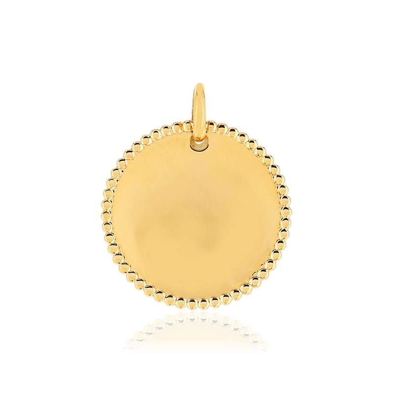 Pendentif plaqué or personnalisable - vue 1