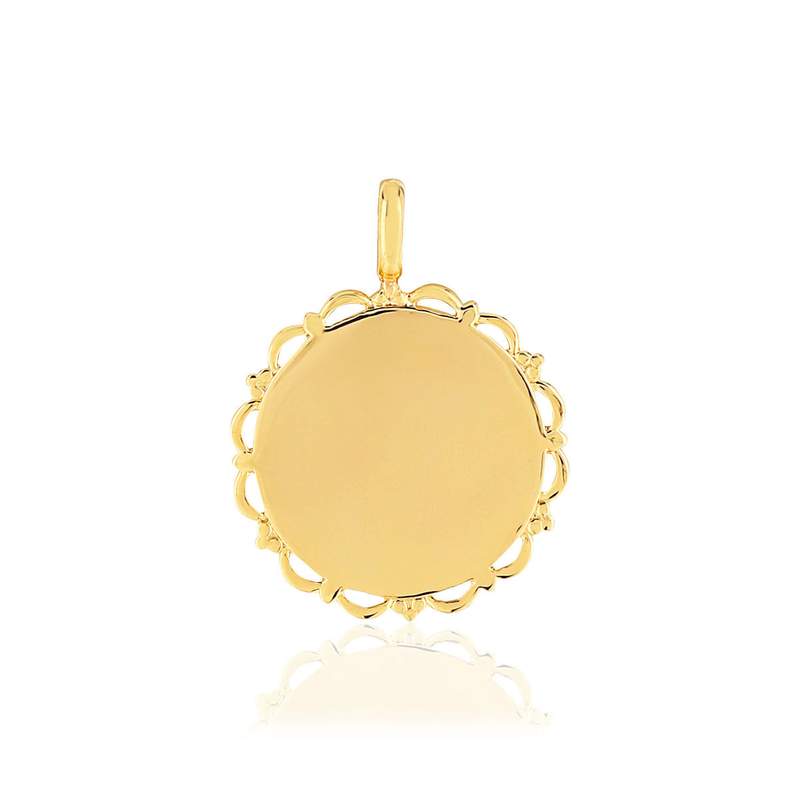 Pendentif plaqué or personnalisable - vue 1
