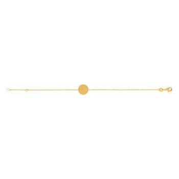 Bracelet plaqué or médaille ronde personnalisable 18 cm