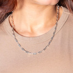 Chaîne argent 925 maille forçat allongée 50 cm - vue porté 1